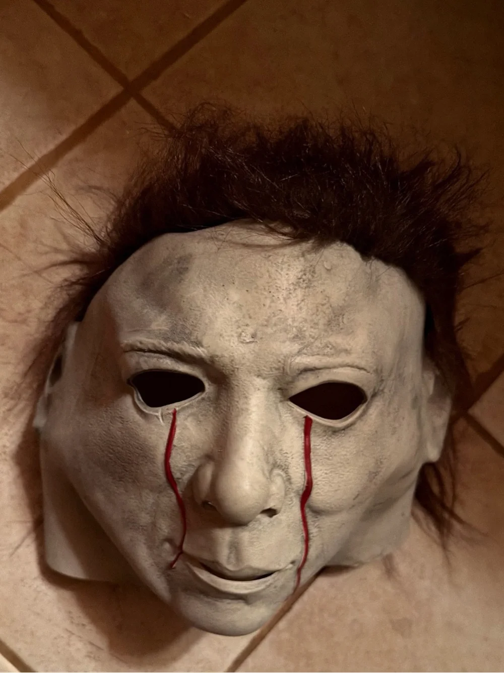 Halloween II Michael Myers Latex Rubber Mask Blood Tears horror Movie Costume OS